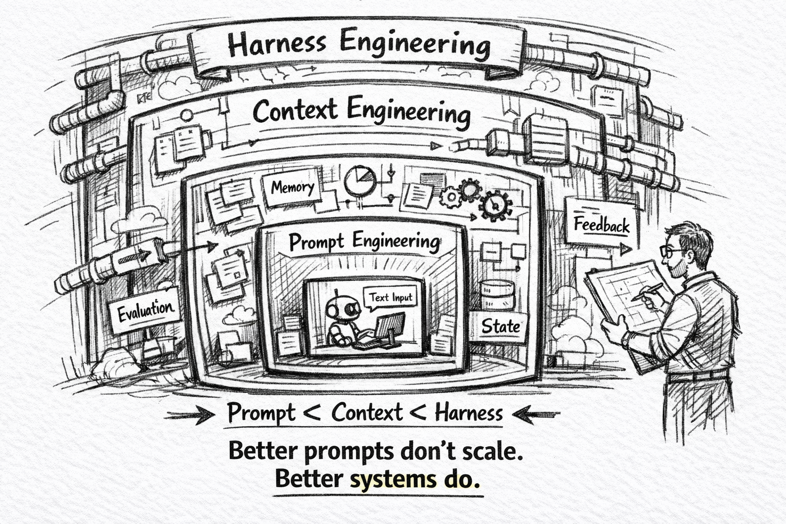 Prompt → Context → Harness